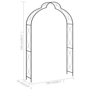 Rosenbogen M627434 Schwarz - Metall - 150 x 240 x 34 cm