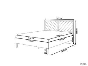 Doppelbett MIALET Braun - Holzwerkstoff - 147 x 106 x 209 cm