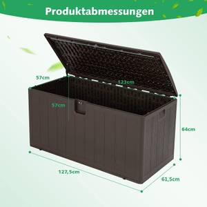 Gartenbox 400 L wetterfest Braun - Kunststoff - 62 x 64 x 128 cm