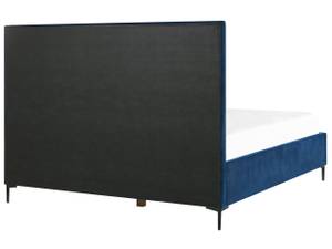 Lit double SEZANNE Noir - Bleu - Bleu marine - Largeur : 190 cm