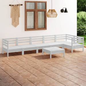 Garten-Lounge-Set Weiß - Massivholz - Holzart/Dekor - 64 x 29 x 64 cm