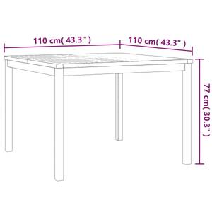 Salle à manger (lot de 3) 3007530-1 Marron - Bois massif - Bois/Imitation - 110 x 77 x 110 cm