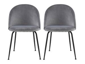 Chaise MELBOURNE Lot de 2 Gris - Lot de 2