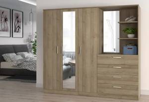 Kleiderschrank Panama XLS Braun - Holzwerkstoff - 200 x 181 x 53 cm