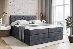 Boxspringbett ERNINA KING Steingrau - Breite: 140 cm