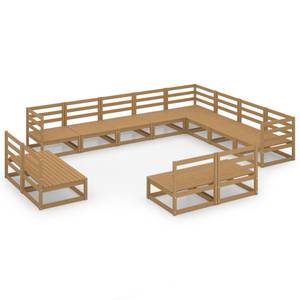 Garten-Lounge-Set (12-teilig) 3009851-1 Braun - Massivholz - Holzart/Dekor - 70 x 67 x 70 cm