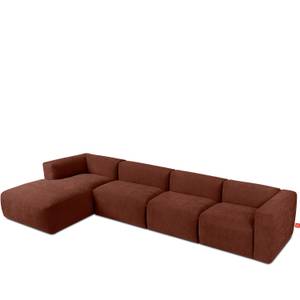 Ecksofa BUFFO 6-Sitzer Orange - Breite: 377 cm - Armlehne beidseitig montierbar - Ecke davorstehend links - Ottomane davorstehend links