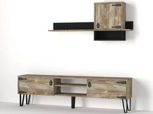 Wohnwand Costa Eiche Braun - Holzwerkstoff - 180 x 49 x 29 cm