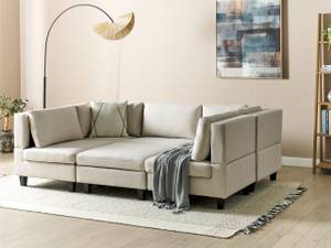 Modulsofa UNSTAD 6-tlg Beige - Schwarz - Creme