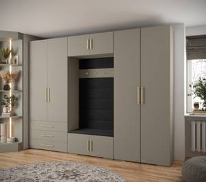 Garderobe Inova 3 Z14 Schwarz - Gold - Grau - Gold