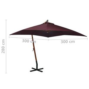 Parasol suspendu 3005780 Marron - Métal - Bois massif - 300 x 280 x 300 cm