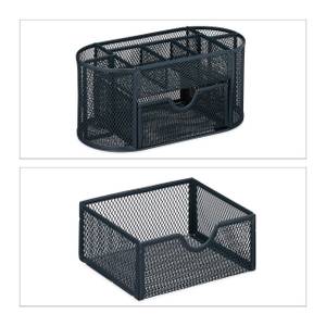 Schreibtisch Organizer mit 9 Fächern Grau - Metall - 22 x 11 x 11 cm