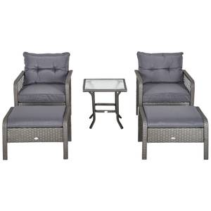 Gartensessel Set (5-tlg.) 860-150GY Grau - Polyrattan - 66 x 75 x 65 cm