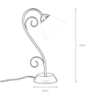 Tischlampe ATHEN Weiß - Glas - Metall - 16 x 43 x 22 cm