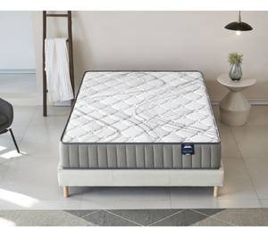 Bett + Naturlatexmatratze 160x200cm Weiß - Naturfaser - 160 x 50 x 200 cm