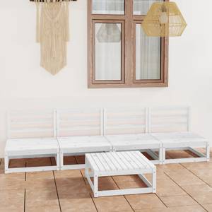 Garten-Lounge-Set (5-teilig) 3009884-1 Weiß - Massivholz - Holzart/Dekor - 70 x 30 x 70 cm