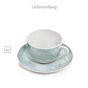 12-tlg. Kaffeetassen Set Sarti Blau - Porzellan - 48 x 15 x 25 cm