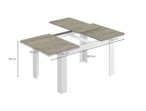 Table a manger extensible KENDRA - Recta Gris - Bois manufacturé - Matière plastique - 90 x 78 x 140 cm