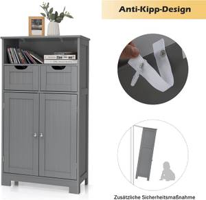 Badezimmerschrank Badschrank freistehend Grau