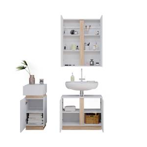 Badmöbel Set Gloria 40888 Braun - Weiß - Holzwerkstoff - 70 x 55 x 34 cm