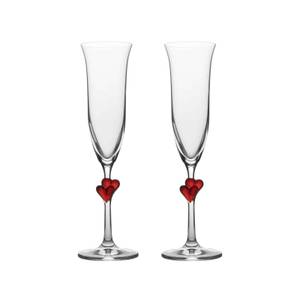 Champagnergläser L'Amour 2er Set Glas - 7 x 25 x 7 cm