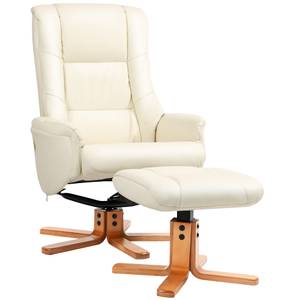 Relaxsessel mit Hocker 839-962V00CW Cremeweiß