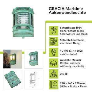 Wandleuchte GRACIA Grün - Silber / Grau - Silbergrau