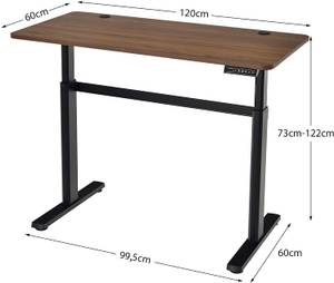 Rustikaler elektrischer Stehschreibtisch Braun - Holzwerkstoff - 60 x 122 x 120 cm