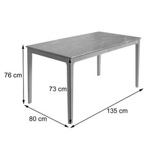 Esszimmertisch M55 Grau - Holzart/Dekor - Holz teilmassiv - 135 x 76 x 80 cm