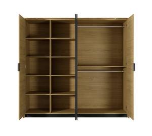 Drehtürenschrank VERSO LED Beige - Weiß - Holzwerkstoff - Kunststoff - 224 x 211 x 60 cm