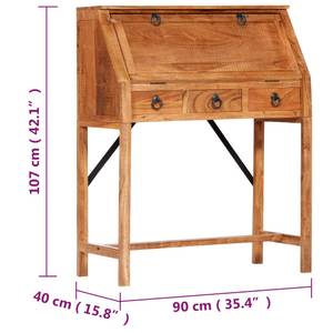 Bureau Marron - Bois massif - Bois/Imitation - 90 x 107 x 90 cm