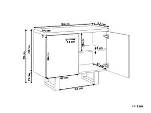 Buffet TIMBER Gris - Chêne clair - Largeur : 94 cm