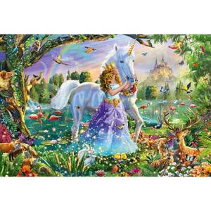 Puzzle Prinzessin mit Einhorn Papier - 20 x 4 x 28 cm