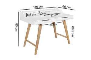 Schreibtisch AURI Arbeitstisch Weiß - Holzwerkstoff - 110 x 85 x 60 cm