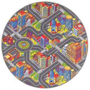 Kinder Straßenteppich 3D Big City Rund 133 x 133 cm