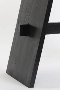 Hocker SANZA Schwarz - Massivholz - 24 x 50 x 47 cm