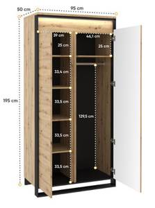 Kleiderschrank QUANT Braun - Holzwerkstoff - 95 x 195 x 50 cm