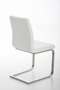 Chaise de salle à manger Belfort Blanc - Cuir synthétique - 40 x 90 x 50 cm
