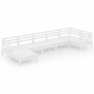 Garten-Lounge-Set Weiß - Massivholz - Holzart/Dekor - 64 x 29 x 64 cm