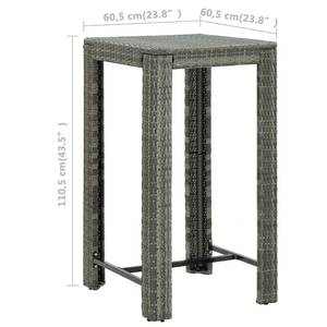 Bar-Set (3-teilig) 3011733-1 Grau - Metall - 61 x 111 x 61 cm