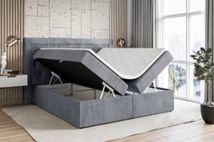 Boxspringbett NOEL Grau - Breite: 200 cm - H3