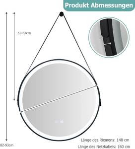 LED-Spiegel Badspiegel Silber - Glas - 60 x 3 x 60 cm