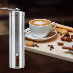 Kaffeemühle manuelle Espressomühle Silber - Metall - 6 x 6 x 23 cm