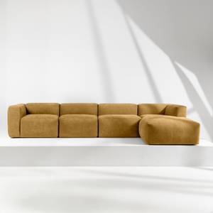 Ecksofa BUFFO 6-Sitzer Honig - Breite: 377 cm - Armlehne beidseitig montierbar - Ecke davorstehend rechts - Ottomane davorstehend rechts