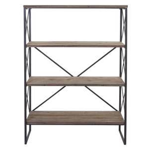 Bücherregal C10 Braun - Metall - Holz teilmassiv - 100 x 142 x 40 cm