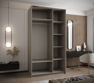 SCHWEBETÜRENSCHRANK LUX Beige - Schwarz - Breite: 140 cm