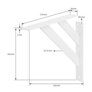 Regalhalter 2er Set aus Aluminium Weiß - 24 x 24 cm