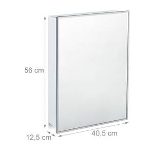 Spiegelschrank Bad Weiß - Glas - Metall - 41 x 56 x 13 cm