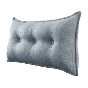 Grand coussin de lit décoratif, lin Gris - Largeur : 100 cm