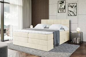 Boxspringbett ARDENI KING Ecru - Breite: 160 cm